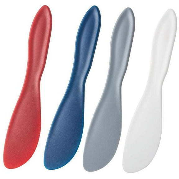 4-Pack Multipurpose Spreaders | Everyday Use Knives for Spreading | Small Spreader Knives | Dishwasher Safe Peanut Butter Jar Knife | Mess Free Butter Spreader | 4 Pack | Multicolored