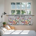 thumbnail image 3 of Spring Flowers Tier Curtains 36 Inch Length, Farmhouse Black Plaid Wood Grain Cafe Short Curtains for Bathroom Over Sink, Small Kitchen Curtain Light Filtering Tiered Drapes 2 Panels 27.5"Wx36"L, 3 of 8
