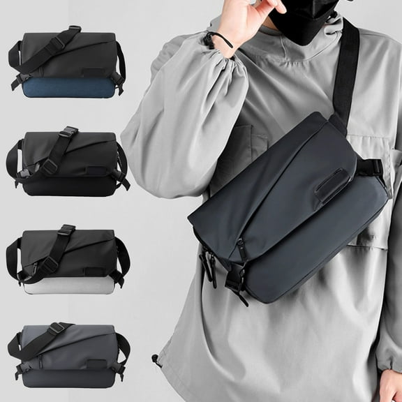 Large Capacity Waterproof Shoulder Bag for Work and Travel, Black Crossbody Bag with Multiple Compartments, Lightweight 11.42x8.66x3.15in Messenger Bag for Men and Women