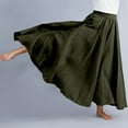 thumbnail image 6 of Landzoo One Women's Stretchy Waist Flowy Midi Skirt For Daily Wear Vacation Dance Comfortable Elastic High Waist Long Skirt Basic Solid Color Casual Boho Skirt Beautiful Stylish Women's Skirt, 6 of 7