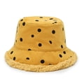 thumbnail image 2 of CoCopeanut Topi Bucket Wanita Hangat Topi Wanita Lembut Musim Dingin Topi Wanita Lembut Tebal Bulu Buatan Topi Nelayan Wol Bulu Topi Panama untuk Wanita, 2 of 6