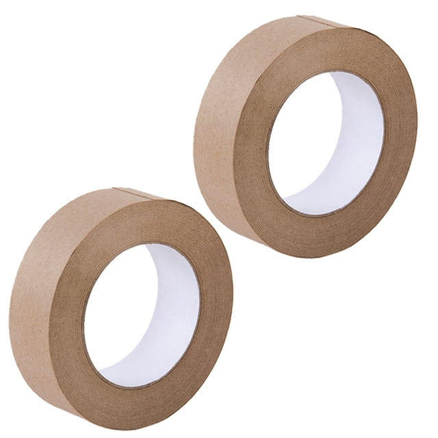 KAKOWELY Multi-function Packaging Tape Kraft Packing Tape Light Brown Writable for Photo Frame Protection 2Set
