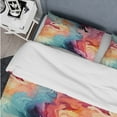 thumbnail image 4 of DESIGN ART Designart "Painterly Multicolor Damask Stroke I" Modern Bed Cover Set With 2 Shams King, 4 of 5