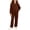 Brown, variant on Tween Girls 2 Piece Preppy Sweatsuit Sets Full Zip Hoodie Jacket & Wide Leg Sweatpants Spring Autumn Back to School Matching Set