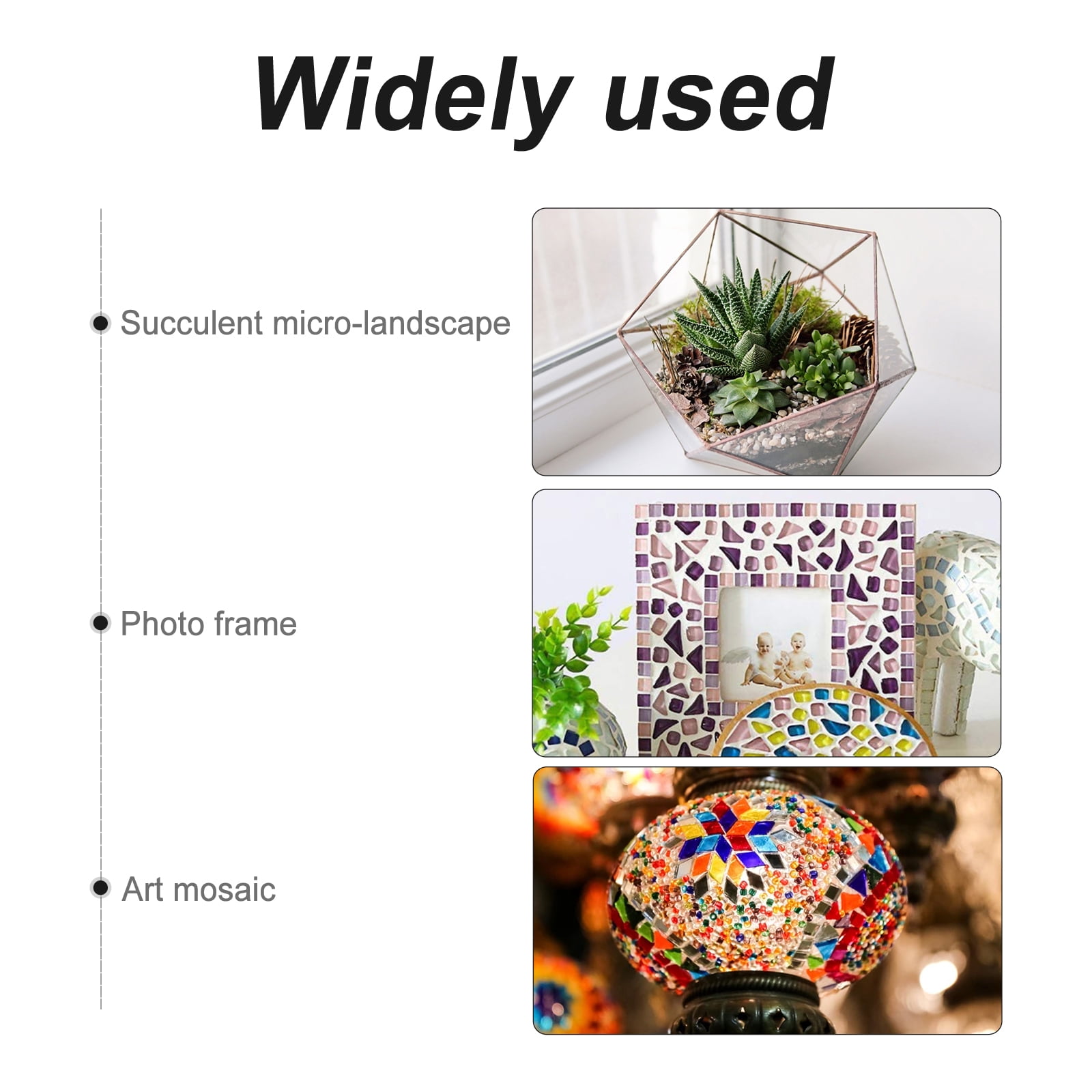 Esweny 200g Ceramic Mosaic Tiles for Crafts,Irregular Stained Ceramic  0.2x0.8 Porcelain Mosaic Tiles for Home Decoration (