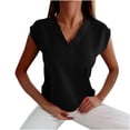 thumbnail image 1 of Camiseta casual para mujer Blusa de manga corta con cuello en V sólida Tops Fridja  ghk4185, 1 of 8