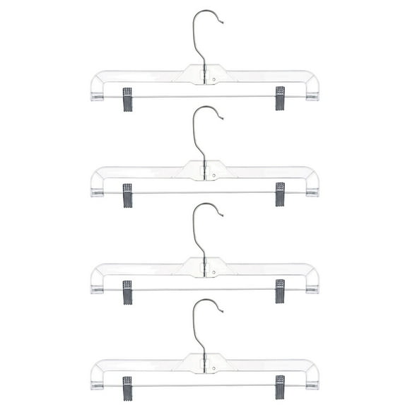 EeaseMX 4 perchas de plástico para pantalones y faldas, con pinzas para exhibir.