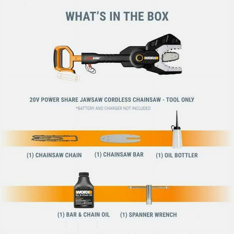 Worx WG320.9 20V Power Share JawSaw Cordless Chainsaw Tool Only