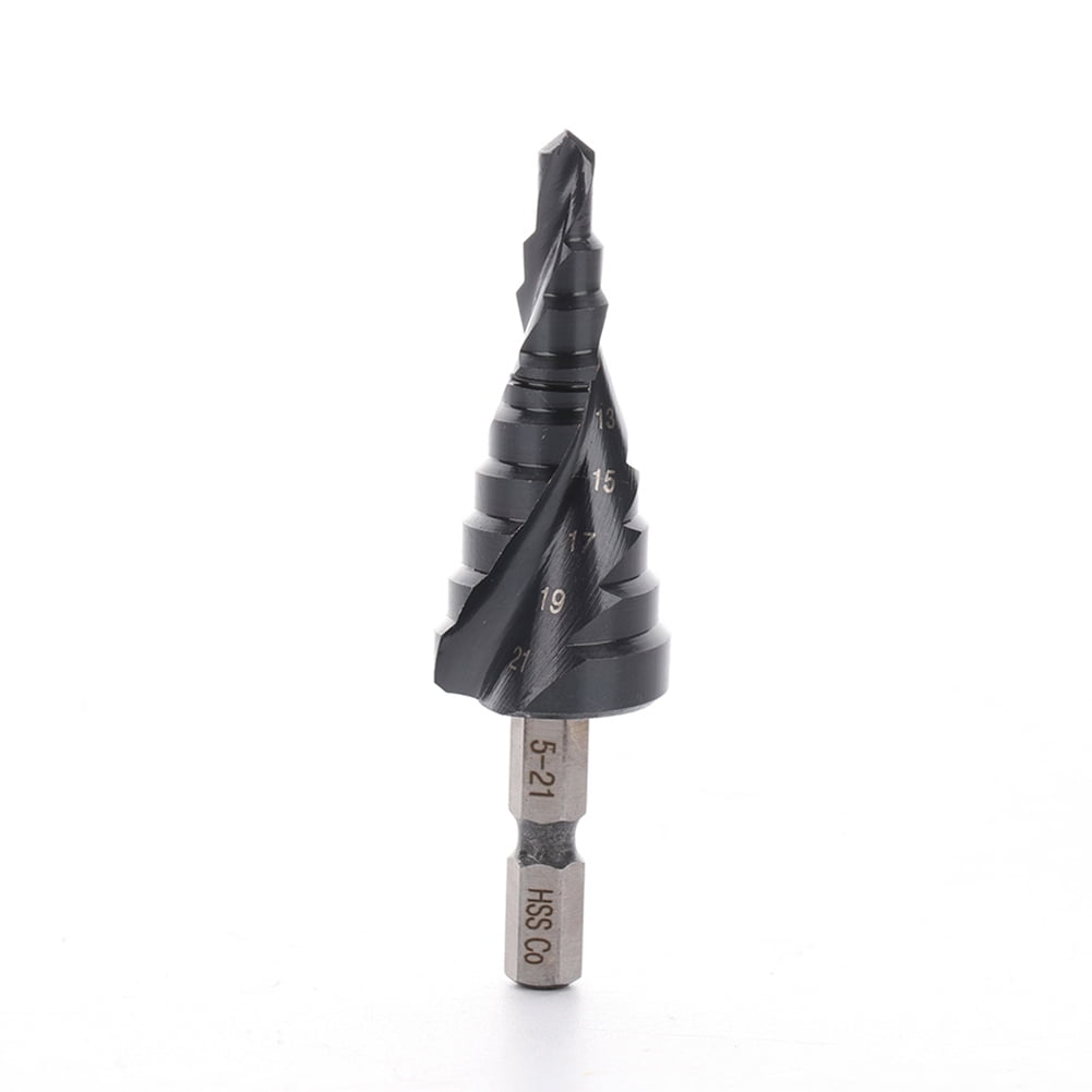 Durable Step Drill Bit Set, 1/4" Hex Shank, Spiral Flute for Metal, Aluminum  More