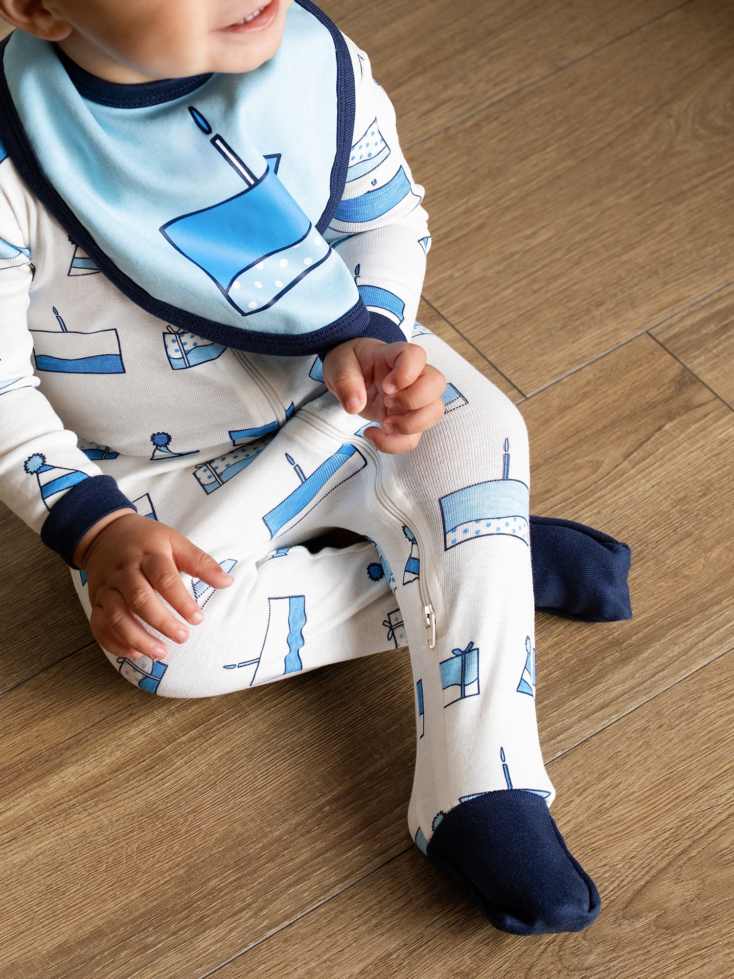 Monica + Andy Organic Cotton One Piece Coverall and Bib Set, Sizes Newborn - 18-24 Months