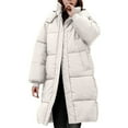 thumbnail image 4 of Baberdicy Women's Long Hooded Puffer Coat, Thick Warm Winter down Jacket for Extreme Cold , Long Hooded Puffer, Maxi down Coat, Winter Warmth Layer White M, 4 of 5