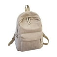 thumbnail image 1 of pitrice Velvet Backpack Solid Color Polyester Lining Easy Matching for Zipper Student Girls University Schoolbag Birthday Gift Khaki 1Set, 1 of 6