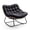 Black-Single Person r Arc Foot, variant on Oversized Outdoor Rocking Chair with Thick Cushion, Wicker Papasan Rocking Chair for Patio Garden, Heavy Duty Metal Frame 450 lbs Capacity, Reading Lounge Chair for Indoor Outdoor