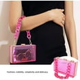 thumbnail image 6 of Kwuty Women Clear Purse Acrylic Box Clutch Handbag, Small Transparent Crossbody Evening Bag Stadium Approved Gold Chain Strap, 6 of 6