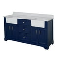 thumbnail image 2 of Zelda 72" Double Farmhouse Bathroom Vanity with Royal Blue Cabinet and Quartz Top, 2 of 7