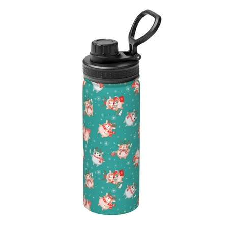 

Goofa Funny Christmas Deer Print 18oz Sports Insulated Kettle With Straw Water Bottle Sports Water Bottle For Running Hiking Cycling Climbing Mans Womans