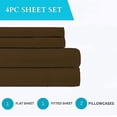 thumbnail image 5 of 4 Piece 100% Egyptian Cotton Sheets 800 Thread Count Hotel Quality Smooth & Soft Bedding Sheet Set California King Size - 15" Inch Deep Pocket - Chocolate Solid, 5 of 7