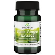 Swanson Black Ginger Extract - Promotes Healthy Blood Circulation and Physical Vigor - May Aid Heart Health, Muscle Tissue, and Mental Wellbeing - (30 Veggie Capsules, 100mg Each)