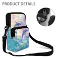 thumbnail image 5 of Chririnla Crossbody Bag for Shop, 2 Zippers Lightweight Single Shoulder Purse for Men Dolphin & Rainbow Ocean Pattern Crossbody Bags, 5 of 7