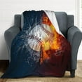 thumbnail image 2 of Baseball Blanket 3D Print Throw Blanket Softball in Fire and Water Flannel Soft Plush Sport Throw for Kids Boys All Season Couch Bed Sofa Home Decor 50"x40", 2 of 6