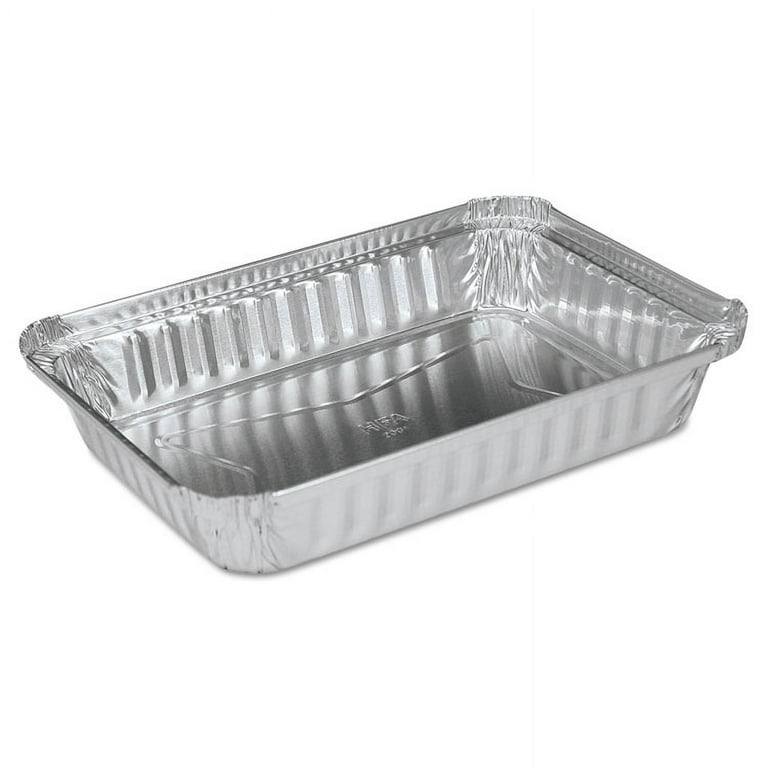 Aluminum Oblong Pan, Shallow, 1.5-lb Capacity, 6 x 8.59 x 1.25, Silver, 500/Carton Aluminum Oblong Pan, Shallow, 1.5-lb Capacity, 6 x 8.59 x 1.25, Silver, 500/Carton