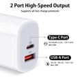 thumbnail image 5 of USB C Block Charger,2PCS ABCPOW 20W PD Type C Charger Block QC3.0 Dual USB Wall Charger Adapter Plug USB C Brick Power Delivery Fast Charge Quick Charging Charger Block,White, 5 of 6