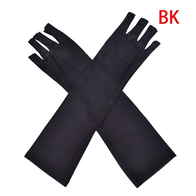 1 par de 25/40cm, lámpara de luz UV de protección, puntas de esmalte de Gel, manoplas para uñas, herramienta para arte de uñas, guantes abiertos antiultravioleta Gao Jinjia LED