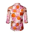 thumbnail image 3 of Kixjoy Tropical Shirts for Men Big and Tall Long Sleeve Button Down Shirt Stretch Casual Collared Loose Fit Shirts Lightweight Summer Beach Blouse for Men, Pink XL, 3 of 4