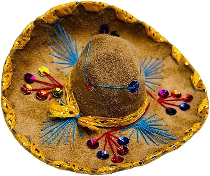Novedades Cari 5-Pack Mexican Charro Mini Sombrero Hats - Mariachi Theme