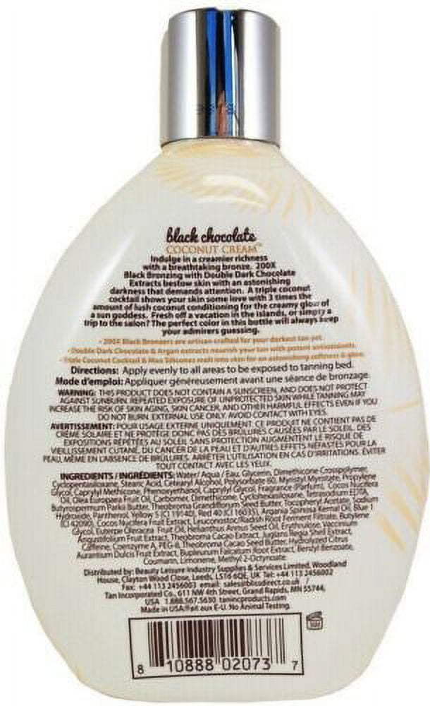 Black Chocolate Coconut Cream Tanning Lotion with Bronzers, 13.5 oz