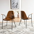 thumbnail image 4 of SAFAVIEH Tanner Mid-Century Retro Dining Chair, Cognac, Set of 2, 4 of 14