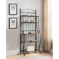 thumbnail image 2 of Kings Brand Furniture Black / Walnut 5-Tier Kitchen Storage Bakers Rack, 2 of 10
