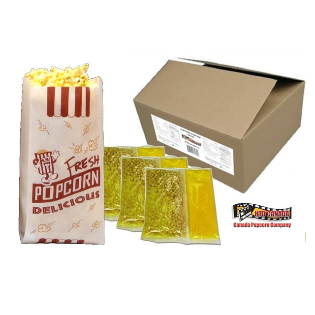 6 oz HTD Canada Popcorn Company Authentic Theater Popcorn Portion Packs 36 packs
