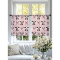 thumbnail image 5 of Cute Bow Cow Sheer Curtains 45 Inches Length 2 Panels Set, Window Sheer Curtains for Living Room/Bedroom, Pink Buffalo Plaid Farmhouse Cute Animals Light Filtering Rod Pocket Curtain 52''x45''x2, 5 of 8