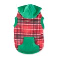 thumbnail image 2 of Vibrant Life, Dog and Cat Clothes, Plaid Pet Hoodie, Red, XXS, 2 of 13