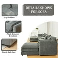 thumbnail image 3 of SOULART 144" Cloud Couch, Gray U-Shaped Sectional Sofa for Living Room, Modern sofa with Ottoman, Storage Box & Cup Holders & Chenille Fabric, 3 of 10