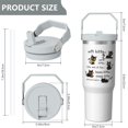 thumbnail image 3 of 1pc Cat 30oz Tumbler with Straw & Handle - Insulated Stainless Steel Cup | Holiday Gift for Man Women (Christmas, Valentine's, Birthday), 3 of 8