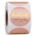 thumbnail image 5 of 500pcs/roll Handmade with Love Stickers with Gold Foil Round Seal Labels Handmade Scrapbooking, 5 of 9