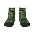 thumbnail image 7 of Breathable Athletic Socks Green Camouflage Cushioned Quarter Socks for Men Women, 7 of 7