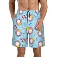 thumbnail image 2 of Uemuo Gnome Pool Party Pattern Men's Swim Trunks Hawaiian Beach Bathing Suit Swimsuits Beach Quick-Dry Shorts with Pockets-, 2 of 9