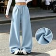 thumbnail image 3 of WULMLEO Wide Leg Sweatpants Women Baggy Elastic High Waisted Lounge Pants 2026 0versized Soft Relaxed Fit Workout Trousers with Pockets Sky Blue S, 3 of 9