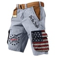 thumbnail image 3 of We The People Script Cargo Shorts with 1776 To 2026 Badge and Relaxed Fit, Awesome For Town Hall Meetings Historical Tours Light Gray XL, 3 of 5