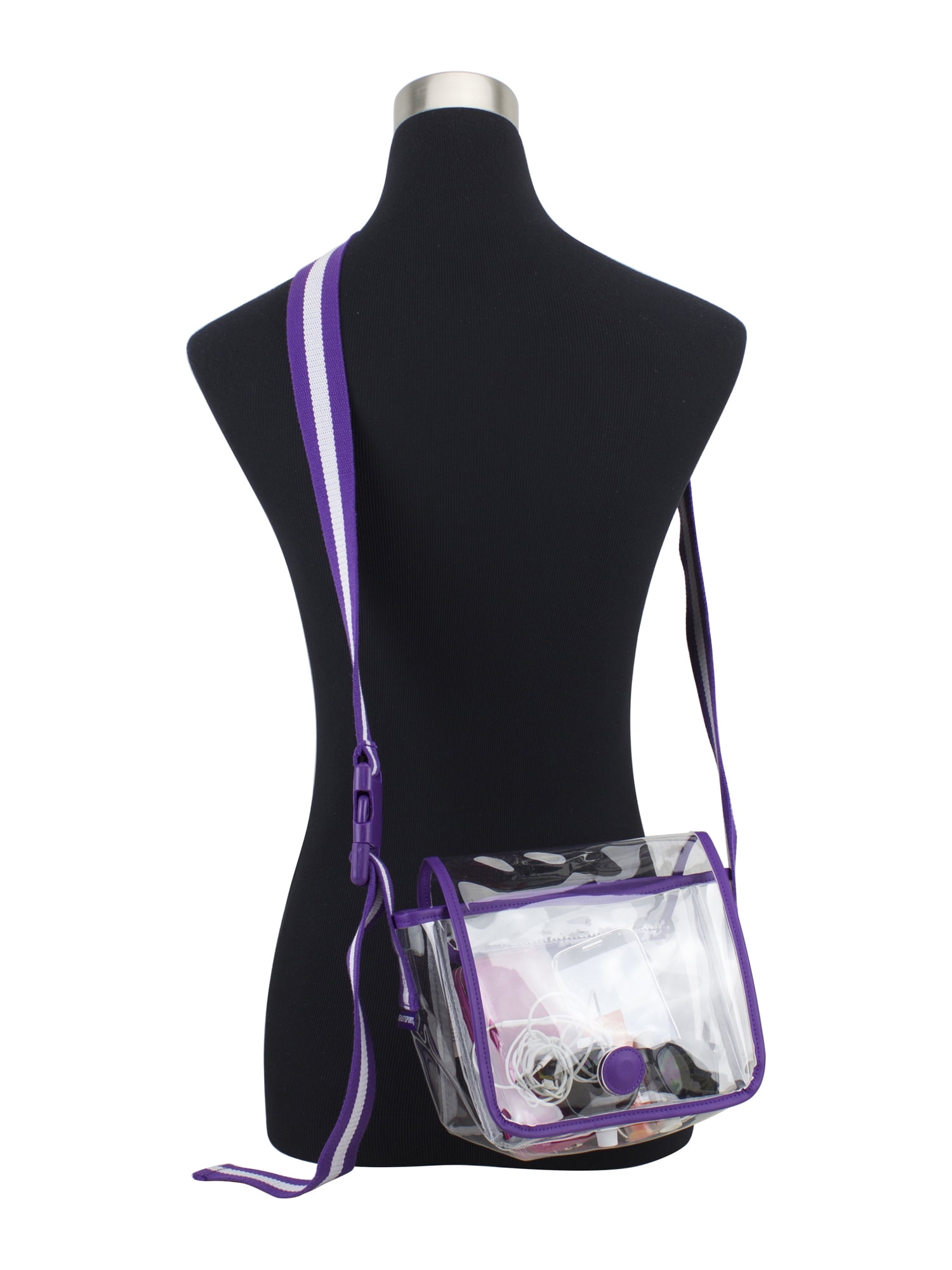 Eastsport Clear Stadium Cross Body, Purple