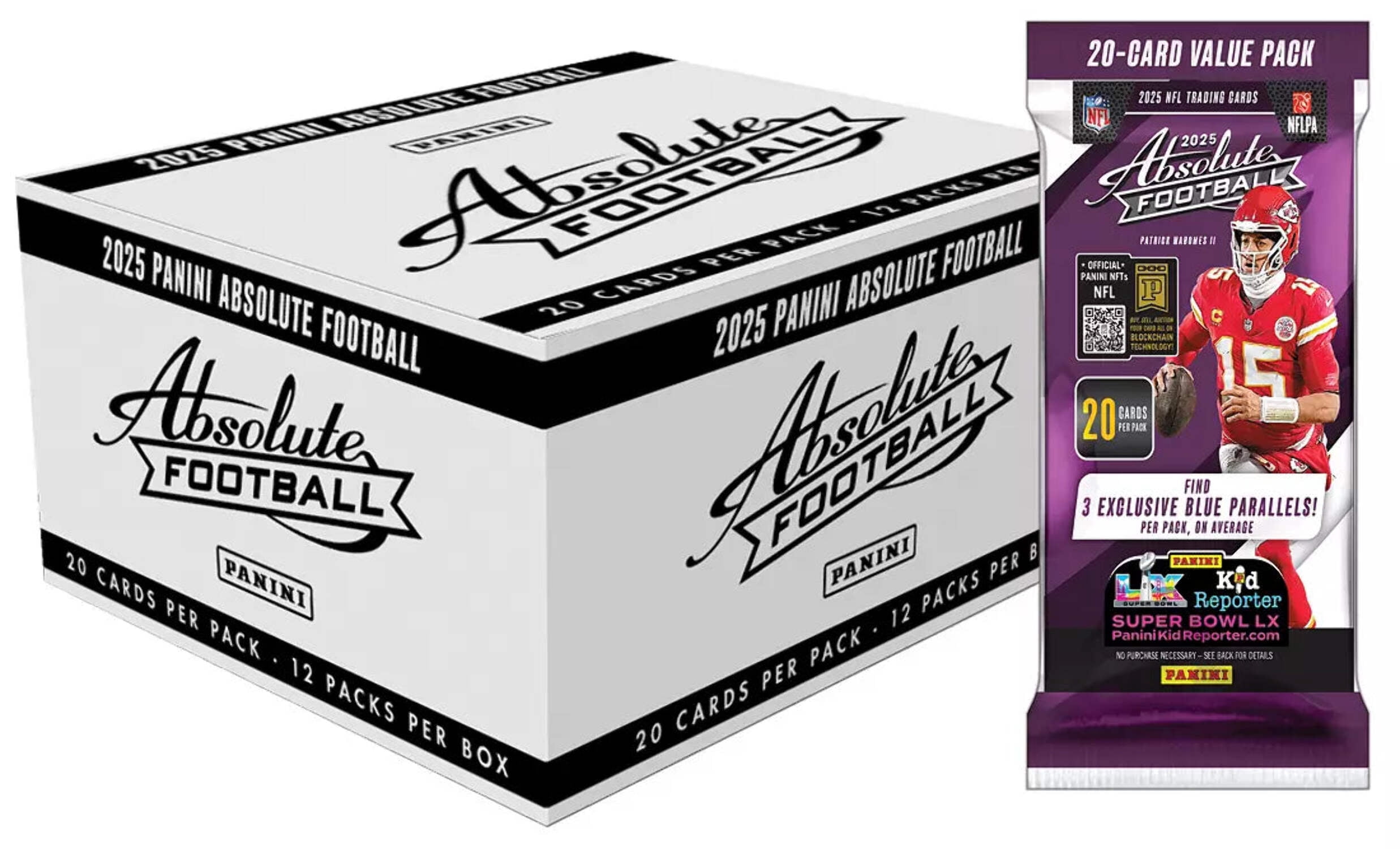 2025 Panini Absolute Football Cello Fat Pack Box (Case of 12) 20 Cards pack