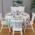 thumbnail image 2 of Pioneer Flower Floral Print Pattern Round Tablecloth 60"x60",Wrinkle Wipeable Table Cloth for Kitchen Dining Room Picnic Patio Party, 2 of 6