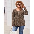 thumbnail image 3 of Zeagoo Plus Size Tops for Women Long Sleeve Shirts Crew Neck Casual Loose Tunic Blouse, 3 of 5