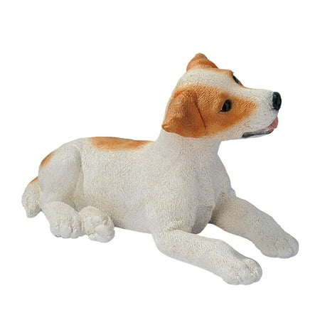 Design Toscano Brown & White Jack Russell Puppy Dog Statue