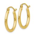 thumbnail image 2 of 10K Polished 2mm Tube Hoop Earrings in 10k Yellow Gold, 2 of 3