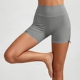 thumbnail image 4 of Hurxie Biker Shorts 4'' - High Waisted Booty Workout Volleyball Yoga Womens Shorts Gray,S, 4 of 7