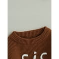 thumbnail image 6 of Bagilaanoe Toddler Baby Girl Knitted Sweater Long Sleeve Letter Embroidery Pullover 6M 12M 24M 3T 4T 5T 6T Kids Warm Jumpers Tops Fall Loose Knitwear, 6 of 8